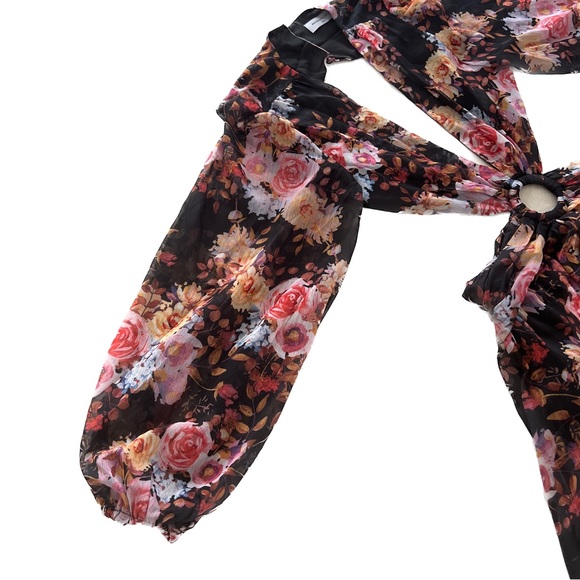 Amaroso Boutique Black Multi Coloured Floral Della Maxi Dress Womens Aus Size 12 - Picture 11 of 14